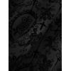 ROSE GAL Women Plus Size Gothic Lace-up PU Leather Patchwork Flocking Midi Dress Buckles Lace Trim Vintage Goth Midi Dress(Black_1)