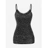 ROSE GAL Women Plus Size Gothic Punk Lace Panel Bell Sleeves Chains Hooded Strug and Textured Tank Top Set(Black_1)