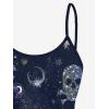 ROSE GAL Women Plus Size Gothic Tummy Control Modest Tankini Swimsuit Skulls Print Two Piece Bathing Suits(Blue_1)
