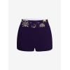 ROSE GAL Women Plus Size Gothic Tummy Control Modest Tankini Swimsuit Skulls Print Two Piece Bathing Suits(Deep Purple)
