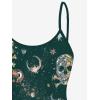 ROSE GAL Women Plus Size Gothic Tummy Control Modest Tankini Swimsuit Skulls Print Two Piece Bathing Suits(Green_1)
