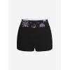 ROSE GAL Women Plus Size Gothic Tummy Control Modest Tankini Swimsuit Skulls Print Two Piece Bathing Suits(Purple)