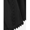 ROSE GAL Women Plus Size Lace Trim Hollow Out Cinched Flare Sleeves T-Shirt Bell Sleeves Renaissance Top(Black_1)