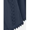 ROSE GAL Women Plus Size Lace Trim Hollow Out Cinched Flare Sleeves T-Shirt Bell Sleeves Renaissance Top(Blue_1)