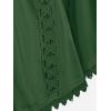 ROSE GAL Women Plus Size Lace Trim Hollow Out Cinched Flare Sleeves T-Shirt Bell Sleeves Renaissance Top(Green_1)