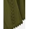 ROSE GAL Women Plus Size Lace Trim Hollow Out Cinched Flare Sleeves T-Shirt Bell Sleeves Renaissance Top(Green_2)