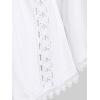 ROSE GAL Women Plus Size Lace Trim Hollow Out Cinched Flare Sleeves T-Shirt Bell Sleeves Renaissance Top(White_1)
