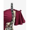 ROSE GAL Women Plus Size Medieval Renaissance Costume Cold Shoulder Textured Crinkly Maxi Corset Dress(Red)