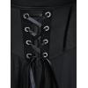 ROSE GAL Women Plus Size Punk Cold Shoulder Flare Sleeves Lace Gothic Dress(Black_1)
