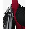 ROSE GAL Women Plus Size Punk Cold Shoulder Flare Sleeves Lace Gothic Dress(Black-217)