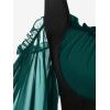 ROSE GAL Women Plus Size Punk Cold Shoulder Flare Sleeves Lace Gothic Dress(Green_4)