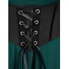 ROSE GAL Women Plus Size Punk Cold Shoulder Flare Sleeves Lace Gothic Dress(Green_4)