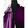 ROSE GAL Women Plus Size Punk Cold Shoulder Flare Sleeves Lace Gothic Dress(Purple_2)