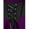 ROSE GAL Women Plus Size Punk Cold Shoulder Flare Sleeves Lace Gothic Dress(Purple_2)