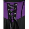 ROSE GAL Women Plus Size Punk Cold Shoulder Flare Sleeves Lace Gothic Dress(Purple-214)