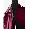 ROSE GAL Women Plus Size Punk Cold Shoulder Flare Sleeves Lace Gothic Dress(Red_3)