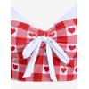 ROSE GAL Women Plus Size Retro Bikini Gingham Two Piece Swimsuit with Skirt Halter Tummy Control Bathing Suit(Red)