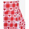 ROSE GAL Women Plus Size Retro Bikini Gingham Two Piece Swimsuit with Skirt Halter Tummy Control Bathing Suit(Red)