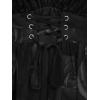 ROSE GAL Women Plus Size Romantic Gothic Lace-up Bell Sleeves Tee Flare Sleeves Renaissance Top Goth Costume Top(Black_1)
