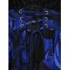 ROSE GAL Women Plus Size Romantic Gothic Lace-up Bell Sleeves Tee Flare Sleeves Renaissance Top Goth Costume Top(Blue_1)