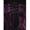 ROSE GAL Women Plus Size Romantic Gothic Lace-up Bell Sleeves Tee Flare Sleeves Renaissance Top Goth Costume Top(Purple_1)