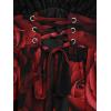 ROSE GAL Women Plus Size Romantic Gothic Lace-up Bell Sleeves Tee Flare Sleeves Renaissance Top Goth Costume Top(Red_1)