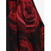 ROSE GAL Women Plus Size Romantic Gothic Lace-up Bell Sleeves Tee Flare Sleeves Renaissance Top Goth Costume Top(Red_1)
