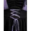 ROSE GAL Women Plus Size Romantic Gothic Lace-up Mesh Bell Sleeves Tee Renaissance Top Gothic Top(Purple_1)