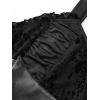 ROSE GAL Women Plus Size Sleeveless Glitter Floral Flocking Layered High Low A Line Midi Goth Dress(Black)
