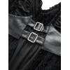 ROSE GAL Women Plus Size Sleeveless Glitter Floral Flocking Layered High Low A Line Midi Goth Dress(Black)