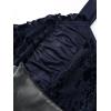 ROSE GAL Women Plus Size Sleeveless Glitter Floral Flocking Layered High Low A Line Midi Goth Dress(Deep Blue)