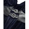 ROSE GAL Women Plus Size Sleeveless Glitter Floral Flocking Layered High Low A Line Midi Goth Dress(Deep Blue)