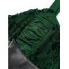 ROSE GAL Women Plus Size Sleeveless Glitter Floral Flocking Layered High Low A Line Midi Goth Dress(Green)