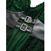 ROSE GAL Women Plus Size Sleeveless Glitter Floral Flocking Layered High Low A Line Midi Goth Dress(Green)