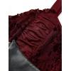 ROSE GAL Women Plus Size Sleeveless Glitter Floral Flocking Layered High Low A Line Midi Goth Dress(Red)