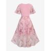 ROSE GAL Women Plus Size Summer Cottagecore Dress Floral Print High Low Hem 2 in 1 Vacation Sundress(Pink)