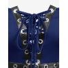 ROSE GAL Women Plus Size Sun Moon Star Goth Dress Chains Lace-up Grommet Sleeveless Midi Dress(Blue_1)