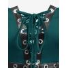 ROSE GAL Women Plus Size Sun Moon Star Goth Dress Chains Lace-up Grommet Sleeveless Midi Dress(Green_2)