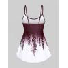 ROSE GAL Women Plus Size Two Piece Modest Tankini Swimsuit Floral Ombre Boyleg Padded Tankini(Dark Red_1)