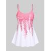 ROSE GAL Women Plus Size Two Piece Modest Tankini Swimsuit Floral Ombre Boyleg Padded Tankini(Pink_1)