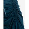 ROSE GAL Women Plus Size Victoria Gothic Lace Trim Lace-up Ruffled Cinched Ruched High Low Midi Dress(Blue_1)