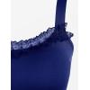 ROSE GAL Women Plus Size Victoria Gothic Lace Trim Lace-up Ruffled Cinched Ruched High Low Midi Dress(Blue_2)