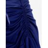 ROSE GAL Women Plus Size Victoria Gothic Lace Trim Lace-up Ruffled Cinched Ruched High Low Midi Dress(Blue_2)