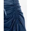 ROSE GAL Women Plus Size Victoria Gothic Lace Trim Lace-up Ruffled Cinched Ruched High Low Midi Dress(Blue_3)