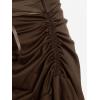 ROSE GAL Women Plus Size Victoria Gothic Lace Trim Lace-up Ruffled Cinched Ruched High Low Midi Dress(Coffee_2)