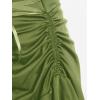 ROSE GAL Women Plus Size Victoria Gothic Lace Trim Lace-up Ruffled Cinched Ruched High Low Midi Dress(Green_2)