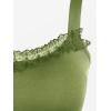 ROSE GAL Women Plus Size Victoria Gothic Lace Trim Lace-up Ruffled Cinched Ruched High Low Midi Dress(Green_2)