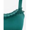ROSE GAL Women Plus Size Victoria Gothic Lace Trim Lace-up Ruffled Cinched Ruched High Low Midi Dress(Green_3)
