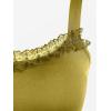 ROSE GAL Women Plus Size Victoria Gothic Lace Trim Lace-up Ruffled Cinched Ruched High Low Midi Dress(Yellow_1)