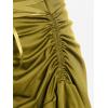 ROSE GAL Women Plus Size Victoria Gothic Lace Trim Lace-up Ruffled Cinched Ruched High Low Midi Dress(Yellow_1)